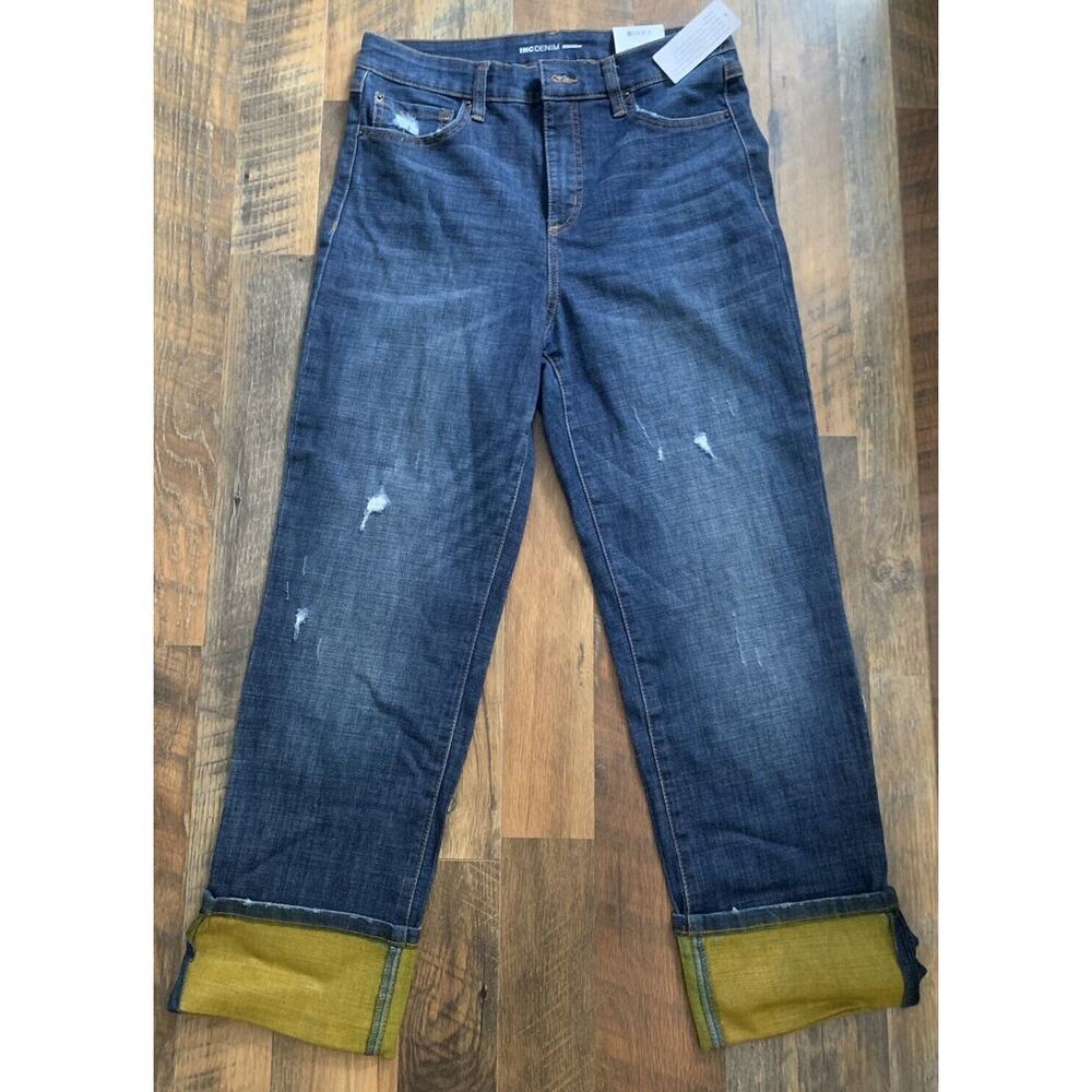 INC Denim Women's Straight Leg Denim Jeans Roll Cuffs Size‎ 6/28